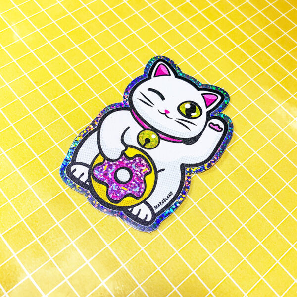 Sticker holográfico Donut Cat