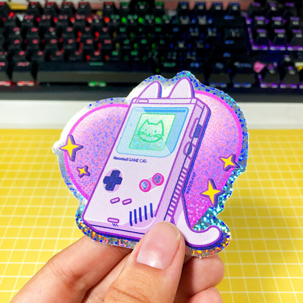 Stickers holográficos gamecat gameboy