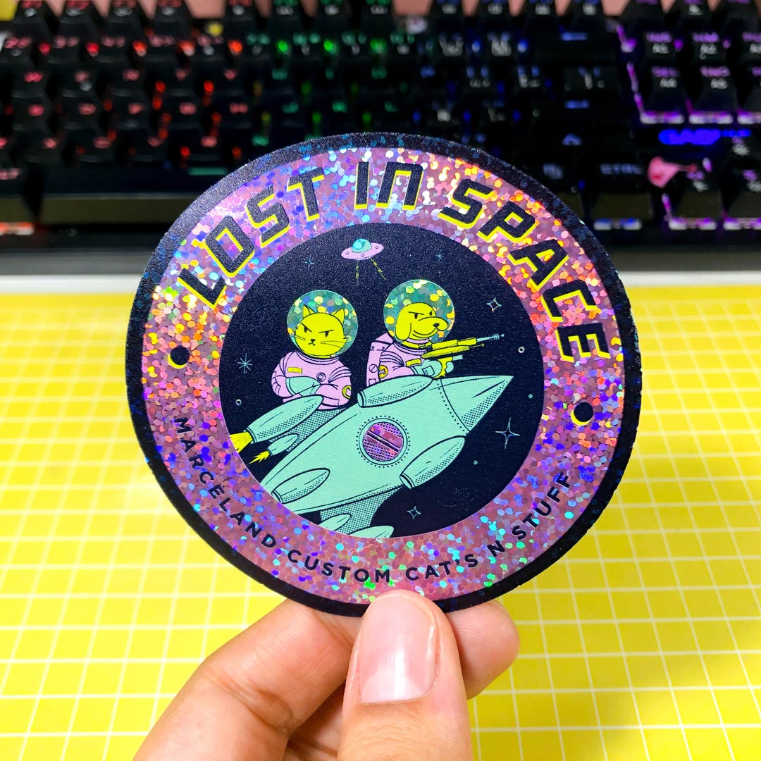 Lost in space sticker holográfico
