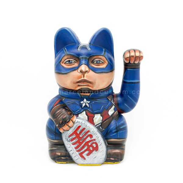 Capitán América neko maneki neko gato de la suerte de la fortuna Captain America cat marvel