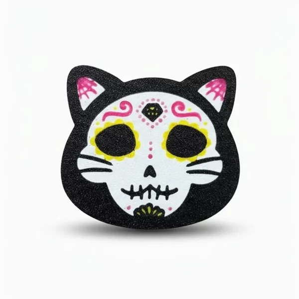 Imán carita de gatito de Día de los Muertos
