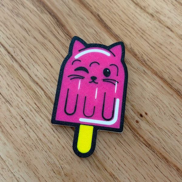 Imán helado palito gatito